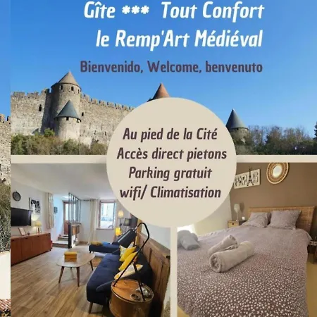 Cite Medievale- Le Remp'art - Confort - Acces Direct Pietons - Parking Gratuit Каркассон