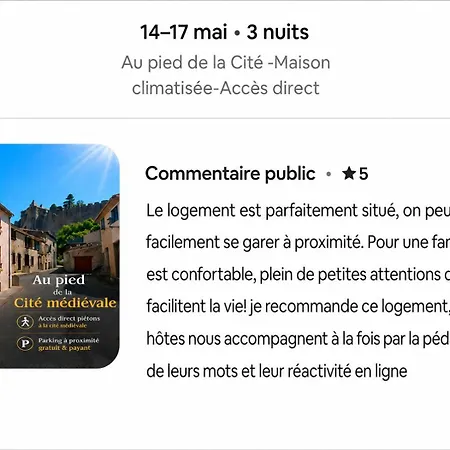 Cite Medievale- Le Remp'art - 3 Confort-au Pied De La Cite- Acces Direct Pietons - Parking Gratuit